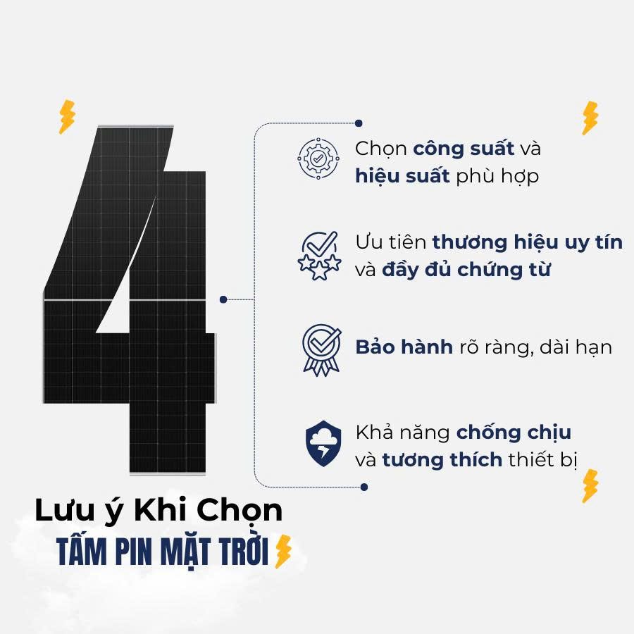Lưu ý khi chọn tấm pin năng lượng mặt trời 