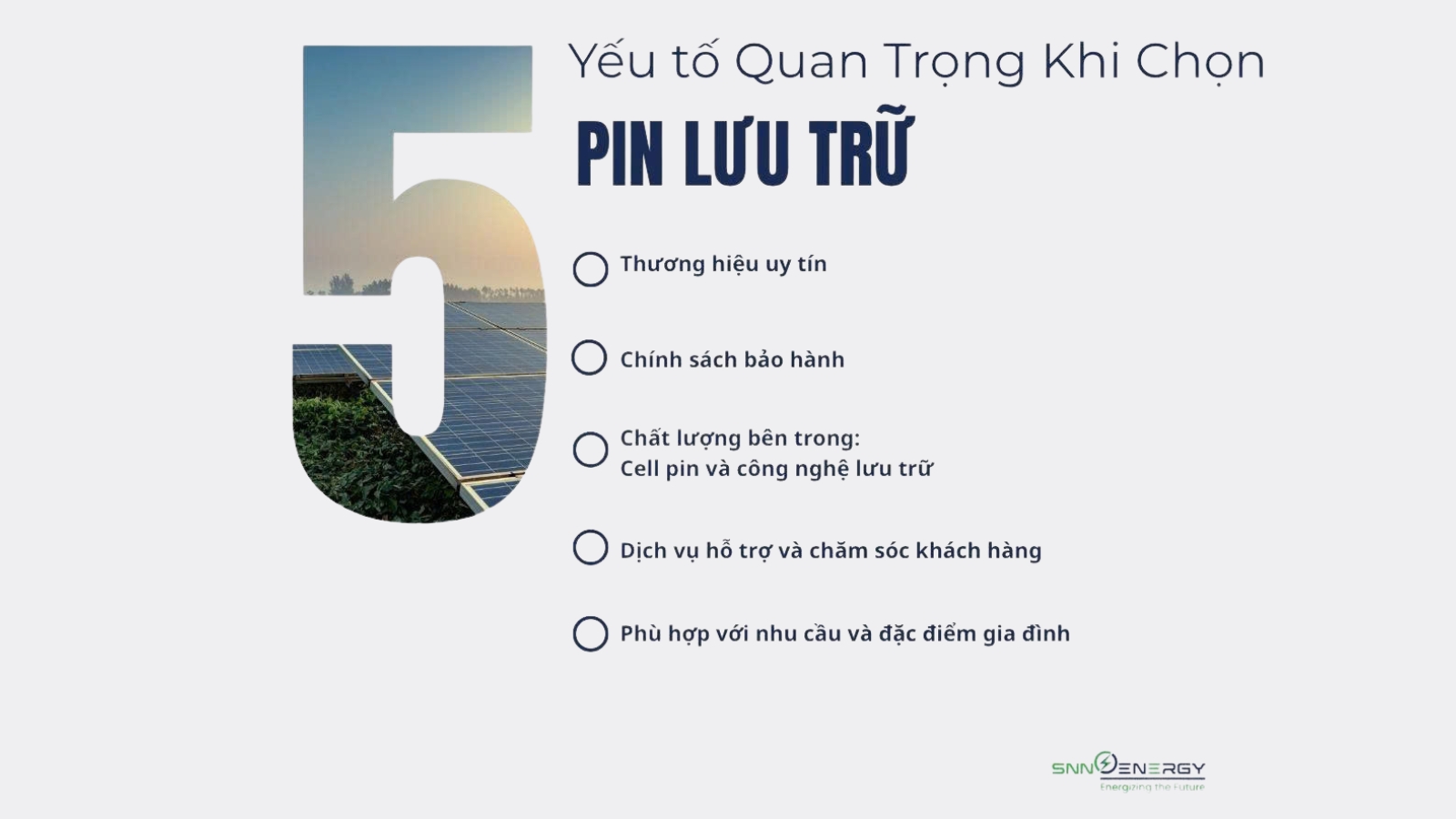 5 yếu tố quan trọng khi chọn pin lưu trữ gia đình