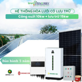Bộ combo hòa lưới công suất 10kw lưu trữ 15kw hiện đại