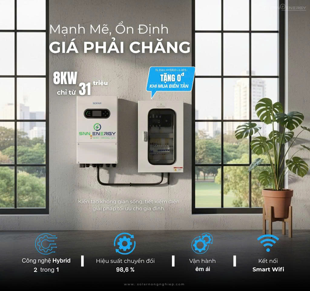 Khuyến mãi biến tần 8kw tặng tủ điện