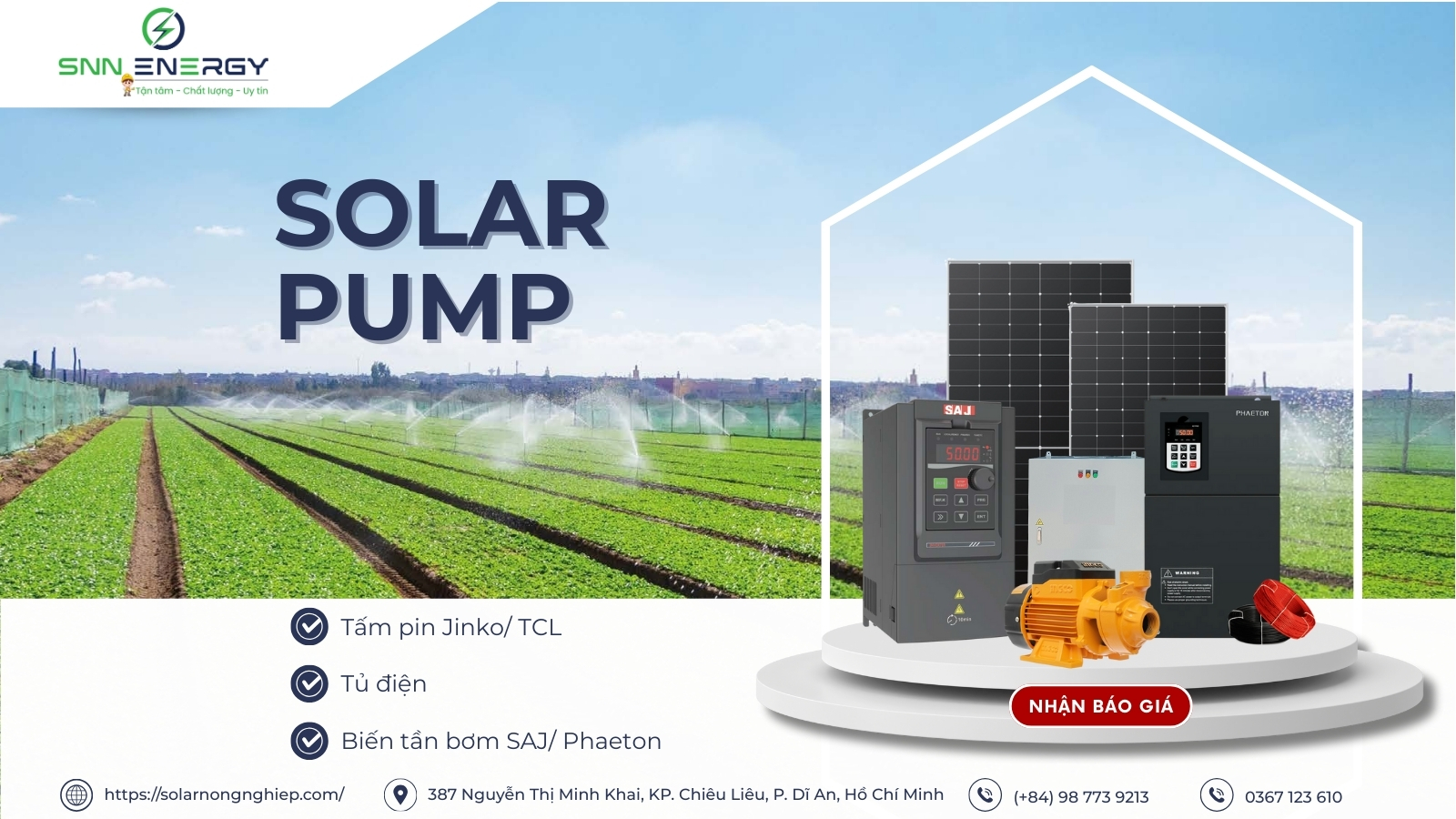 Lắp hệ bơm điện năng lượng mặt trời - Solar Nông Nghiệp