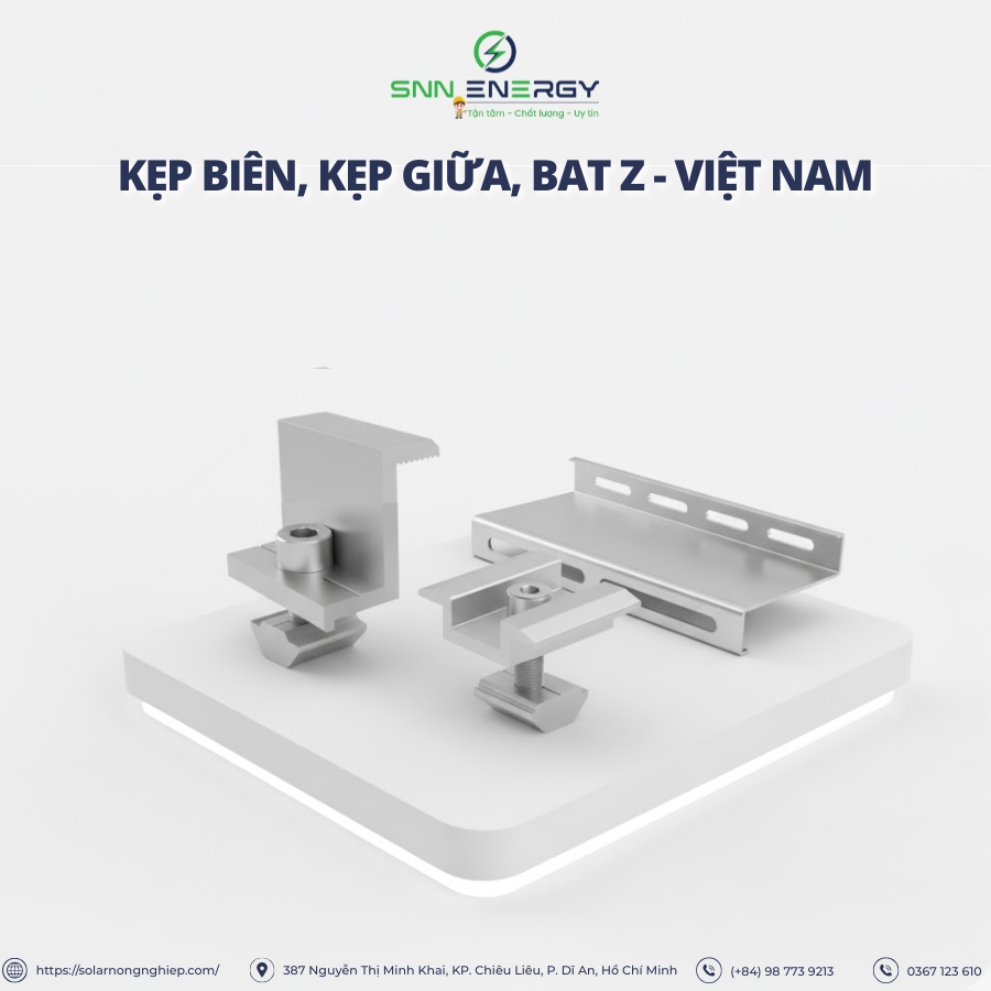 Phụ kiện điện năng lượng mặt trời - Kẹp biên, kẹp giữa, batz