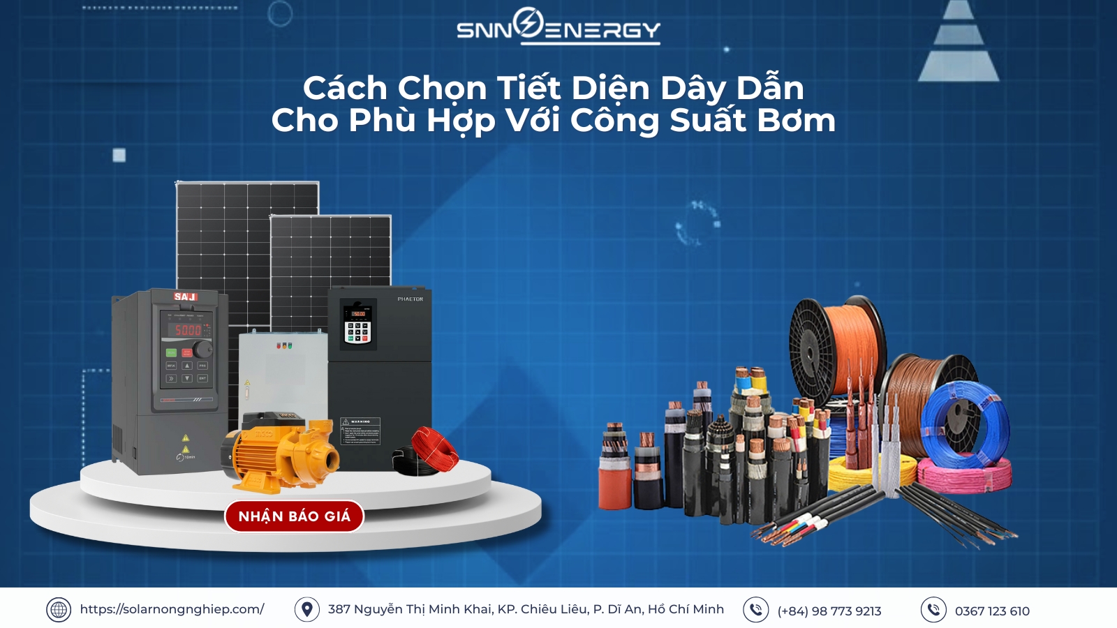 Cách chọn tiết diện dây dẫn cho phù hợp với công suất bơm