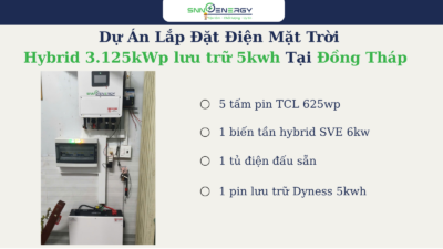 Hệ thống điện mặt trời 3.125 kwp lưu trữ 5kwh - ĐồngTháp