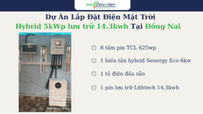 Dự án điện mặt trời hybrid 5kWp lưu trữ 14.336kWh