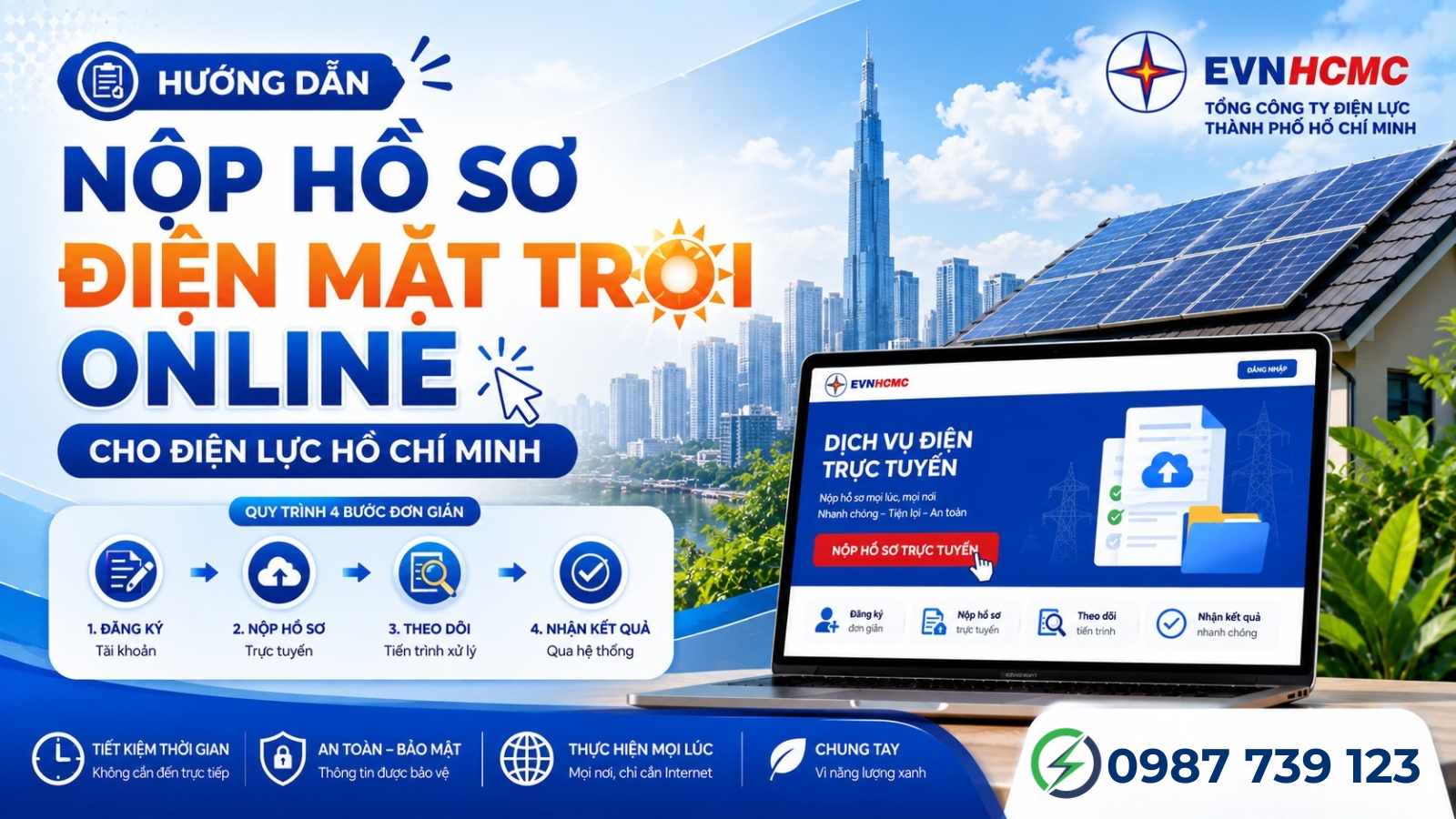 Hướng dẫn làm hồ sơ điện mặt trời online